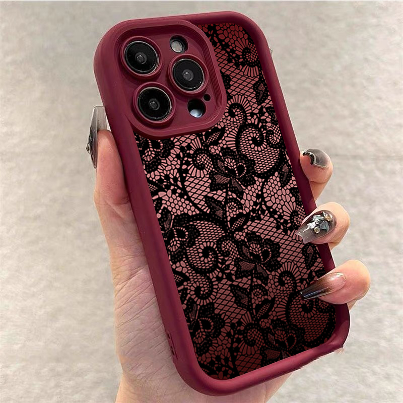 Phone Cases Xr Iphone - Casing Ponsel Motif Bunga Renda Elegan